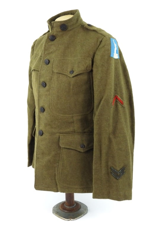 WWI 77th Division Tunic and Overseas Cap - 3
