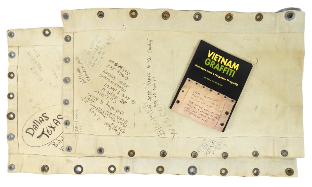 Vietnam Troopship Bunk Canvas Graffiti (1 of 10)