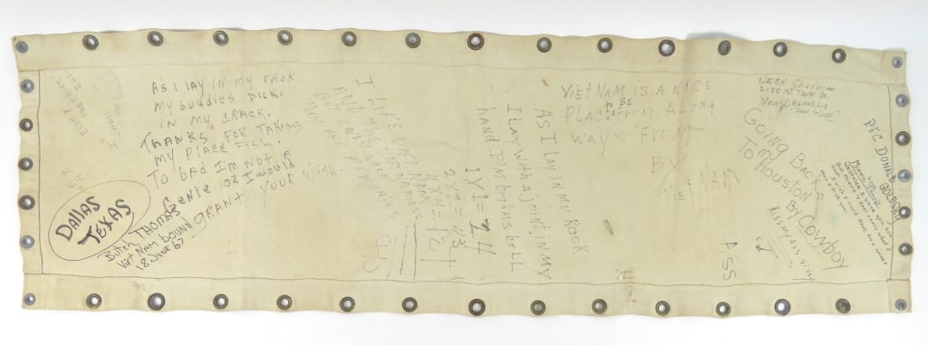 Vietnam Troopship Bunk Canvas Graffiti - 2