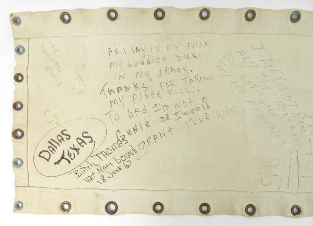 Vietnam Troopship Bunk Canvas Graffiti - 3