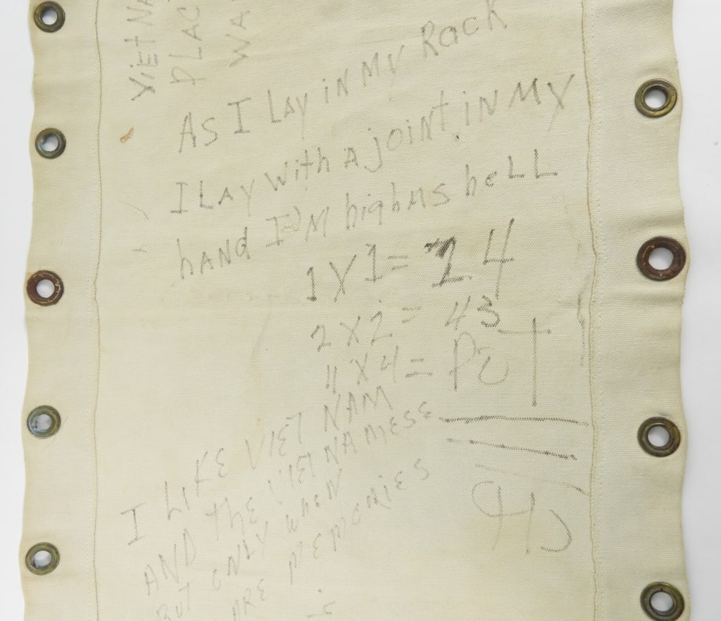 Vietnam Troopship Bunk Canvas Graffiti - 4