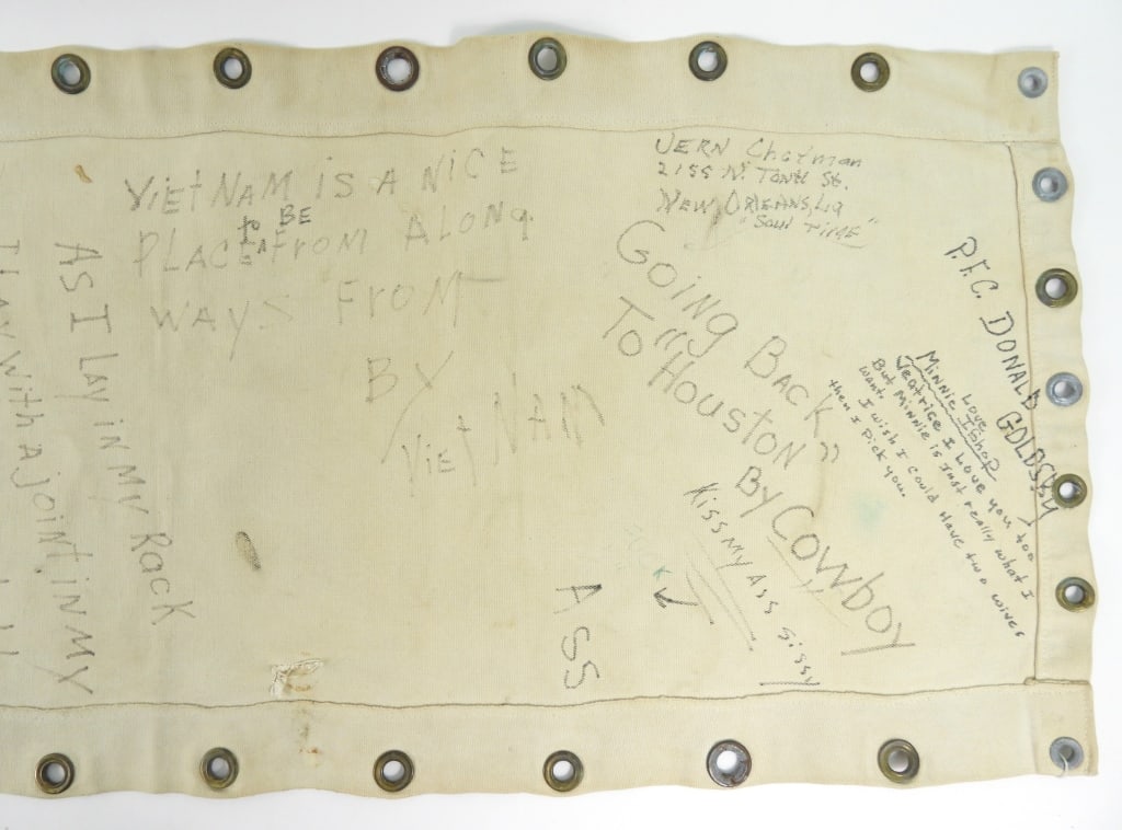 Vietnam Troopship Bunk Canvas Graffiti - 5