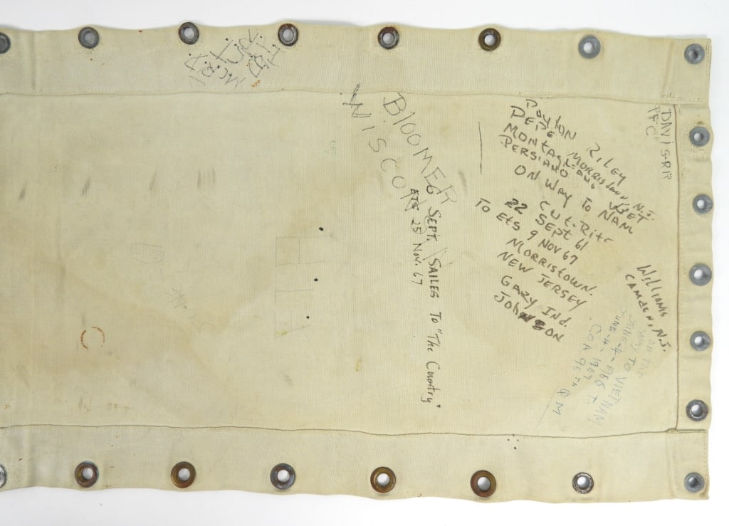 Vietnam Troopship Bunk Canvas Graffiti - 8