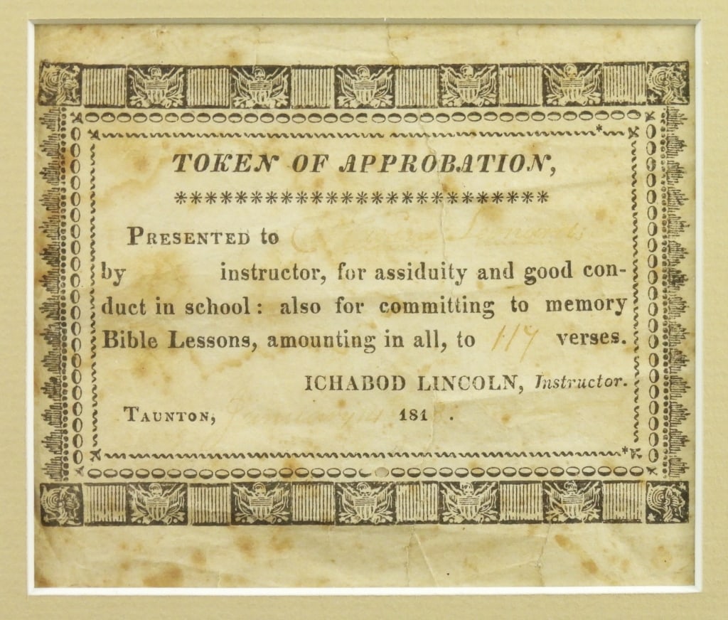 Early 19th Century Framed Student Ephemera - 4