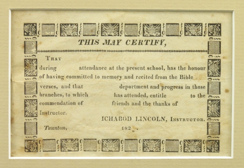 Early 19th Century Framed Student Ephemera - 5