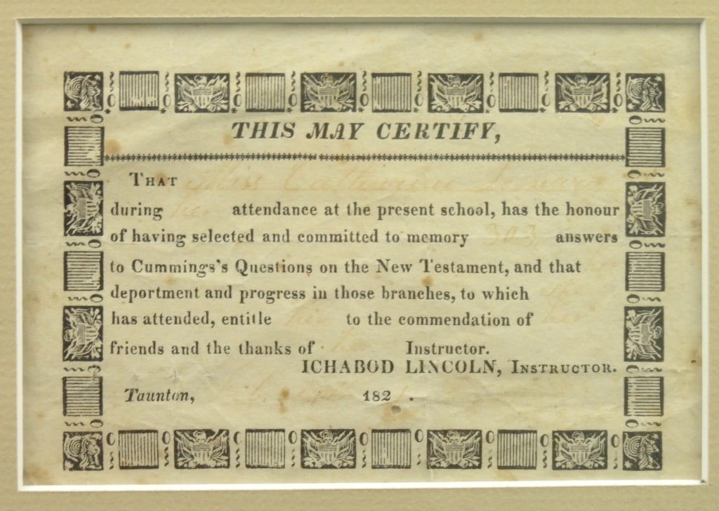 Early 19th Century Framed Student Ephemera - 6