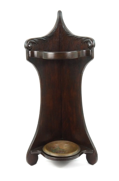 Antique Oak Corner Umbrella Stand (1 of 8)