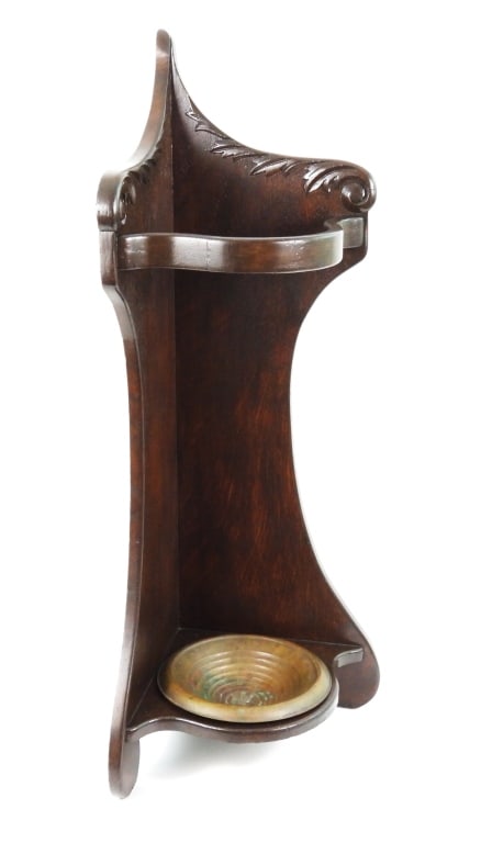 Antique Oak Corner Umbrella Stand - 2