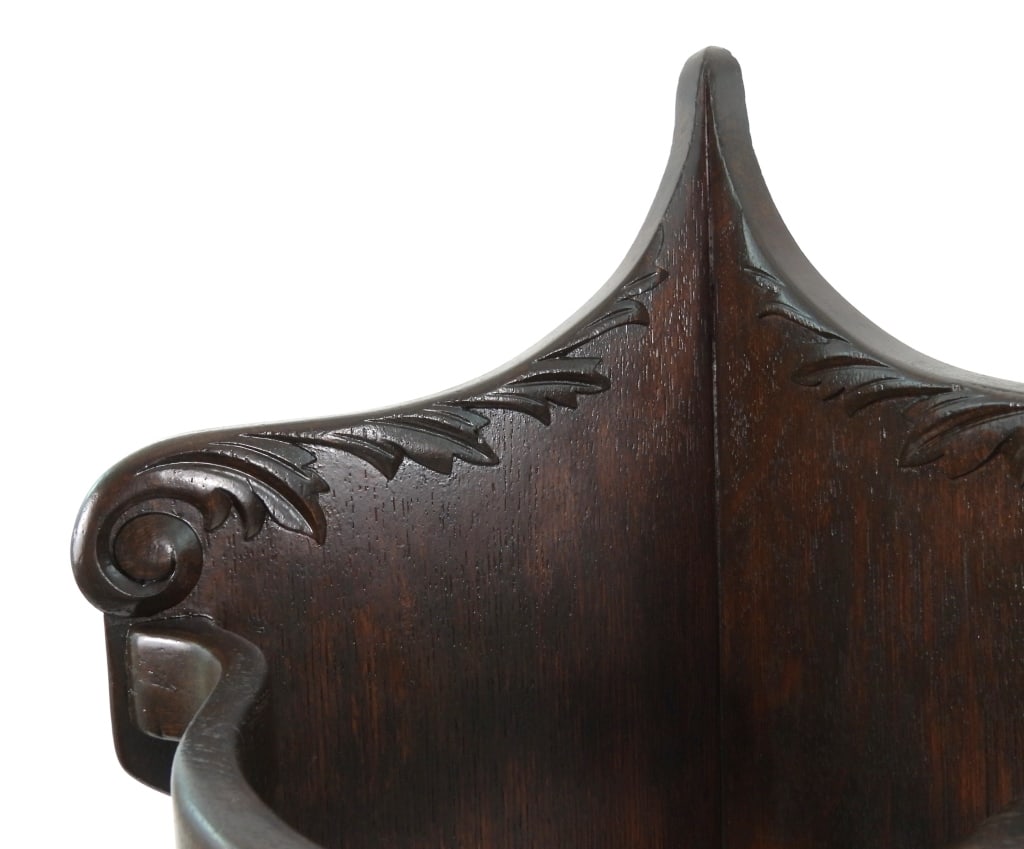Antique Oak Corner Umbrella Stand - 6