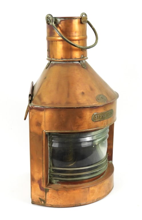 Large Copper Starboard Nautical Lantern - 5