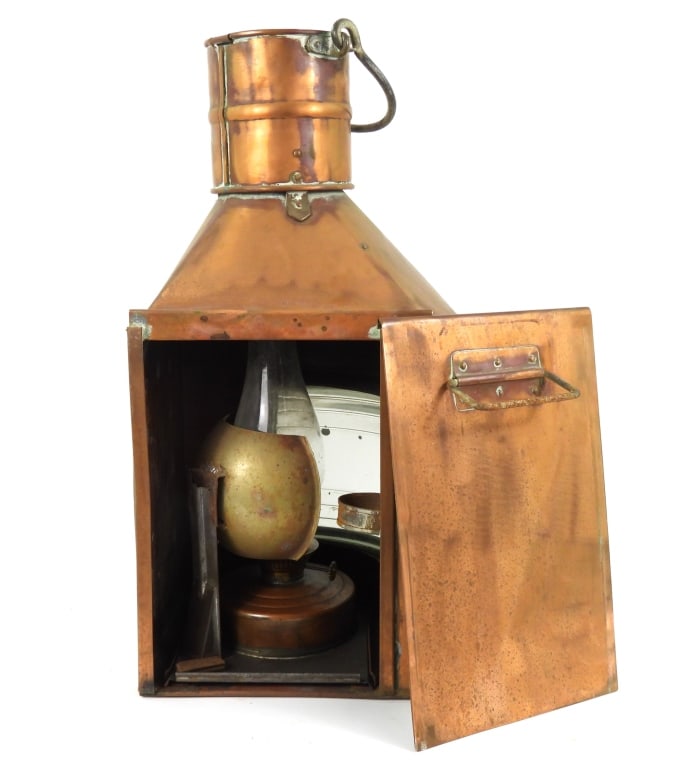 Large Copper Starboard Nautical Lantern - 7