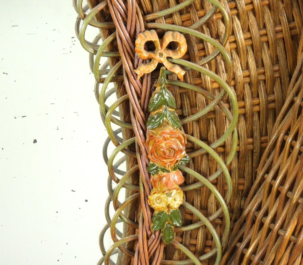 Large Wicker Heart Shaped Mirror - 3