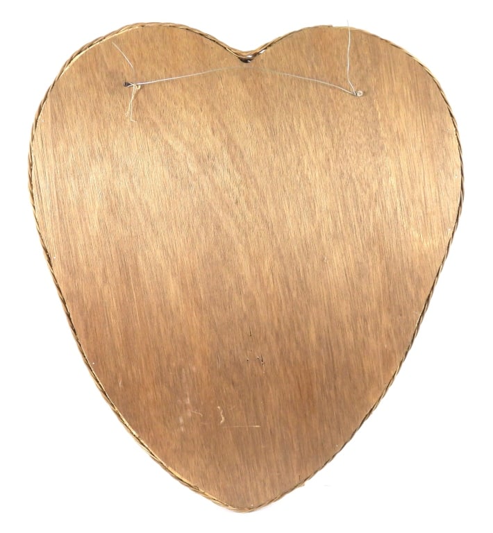 Large Wicker Heart Shaped Mirror - 6