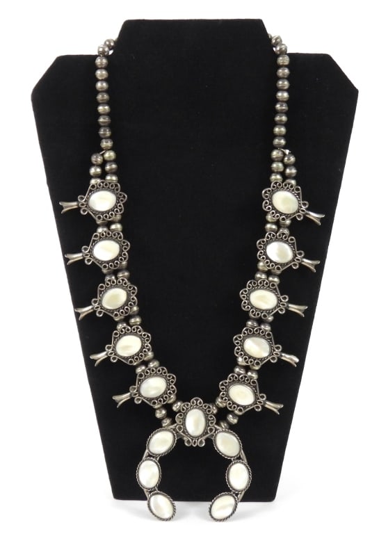Antique Sterling Squash Blossom Necklace (1 of 6)