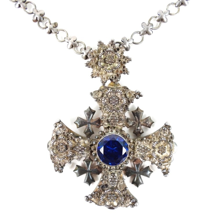 Antique Sterling Jerusalem Cross - 2
