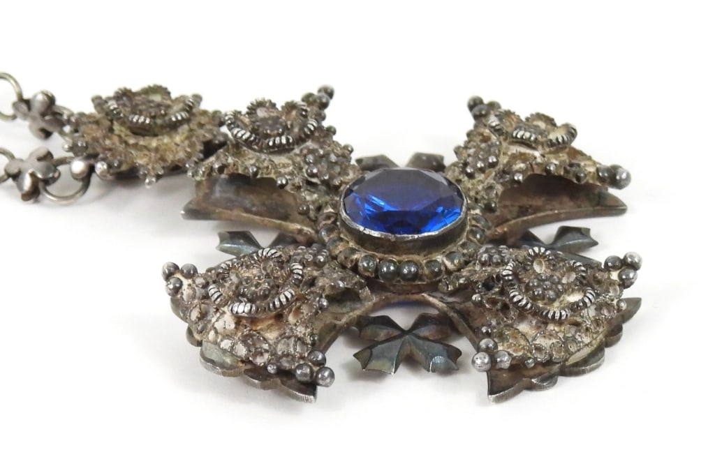 Antique Sterling Jerusalem Cross - 4
