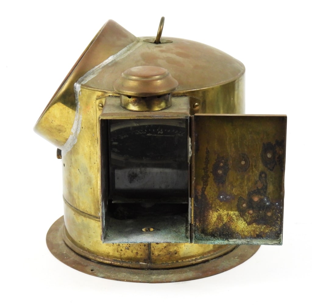 Brass Binnacle Compass W-Housing - 3