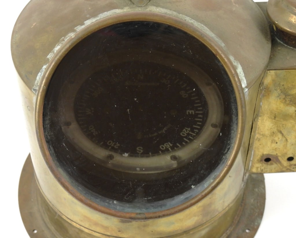 Brass Binnacle Compass W-Housing - 6