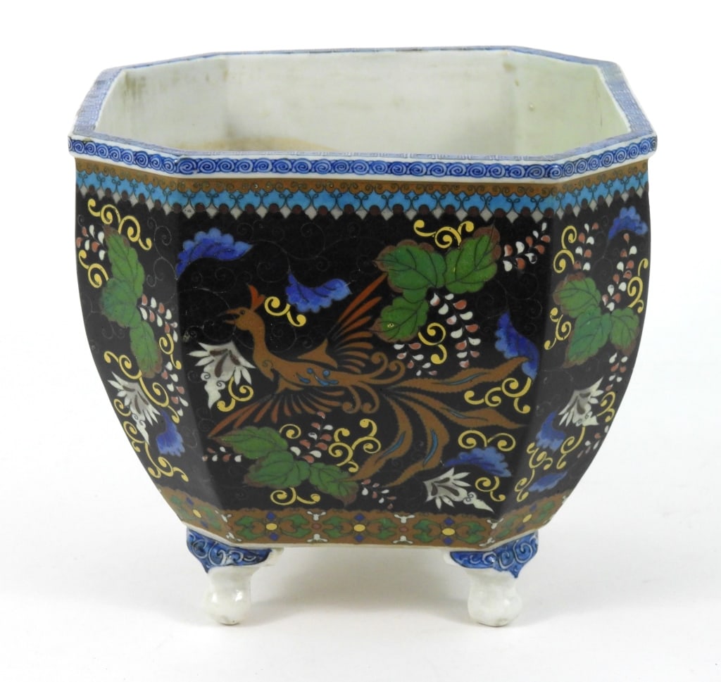 19th-C Cloisonne On Ceramic Planter - 3