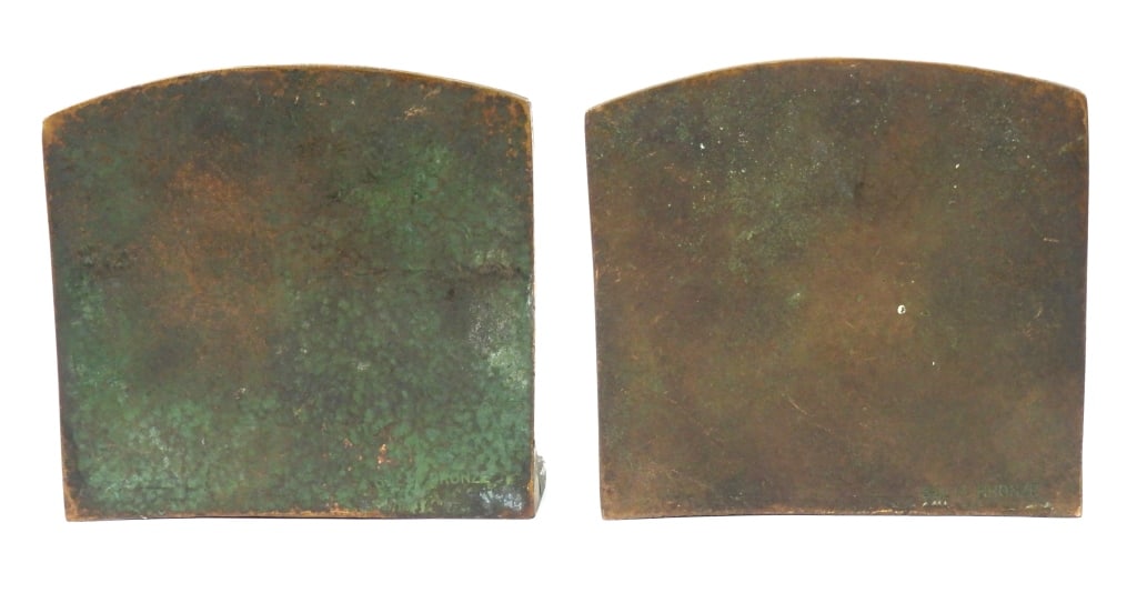 Pr. Bronze Buffalo Hunt Book Ends - 7