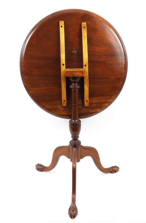 Bench Made Chippendale Style Tilt Top Table - 7
