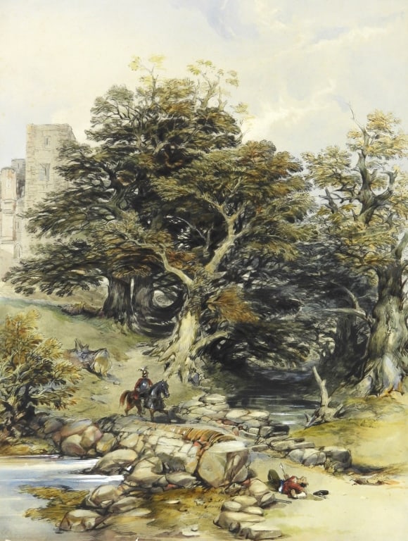 19thC Hand Colored Tinted Print - 2