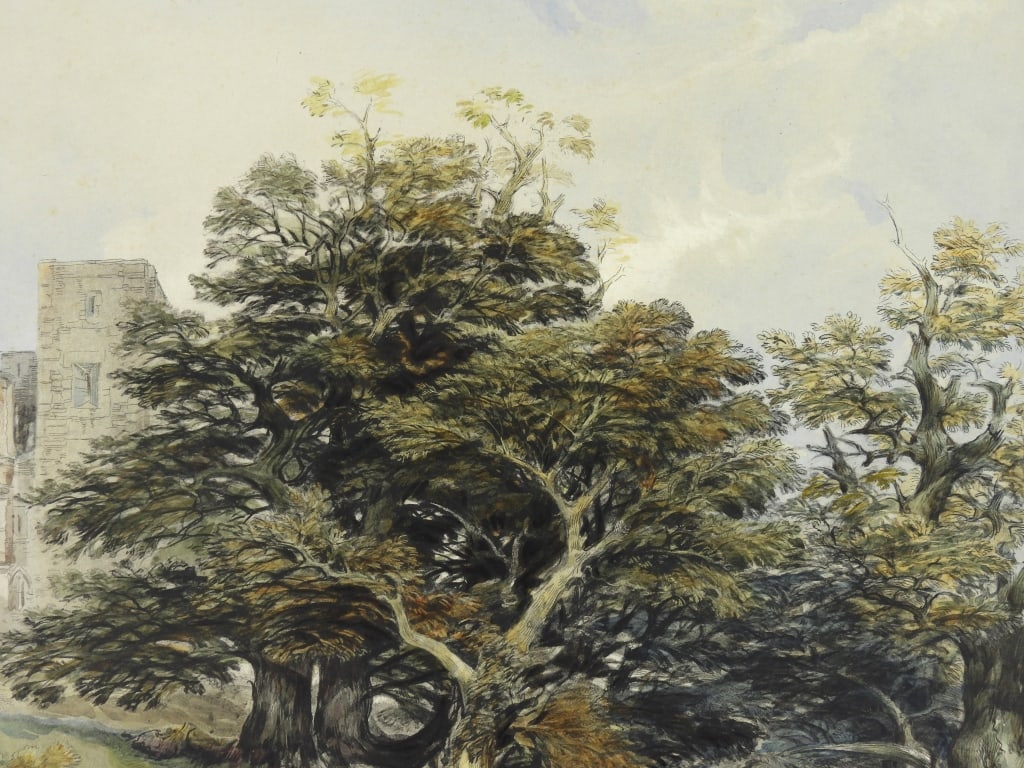 19thC Hand Colored Tinted Print - 3