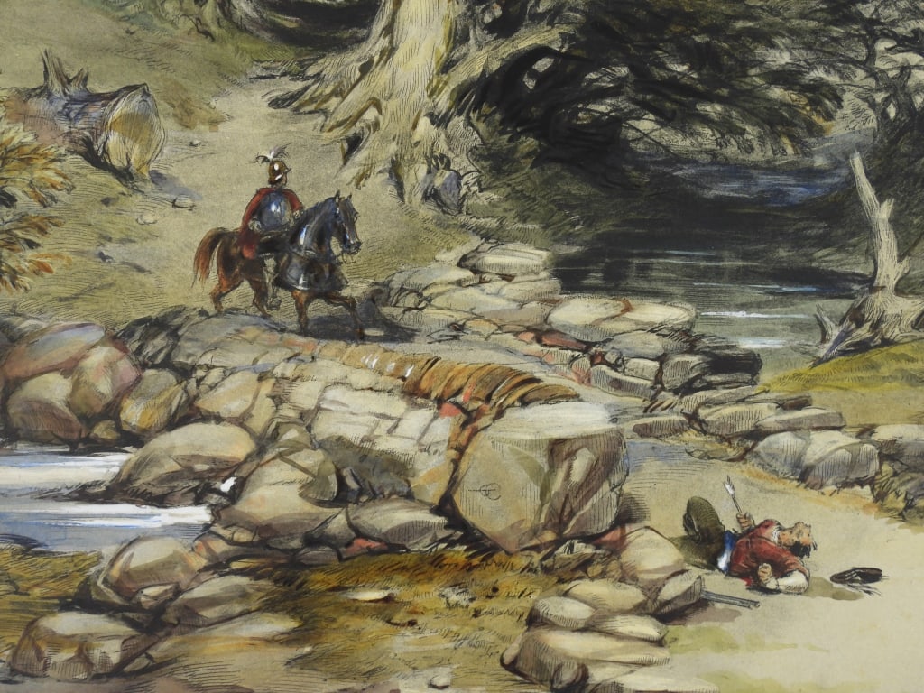 19thC Hand Colored Tinted Print - 4