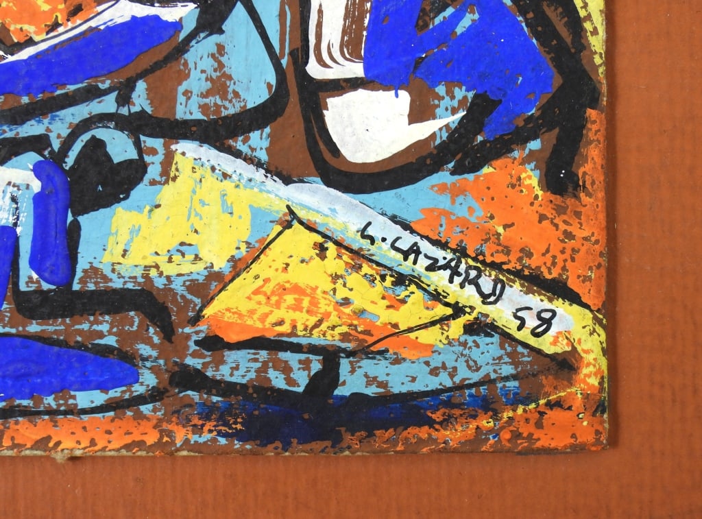 Small Signed Lazard Abstract Painting - 2