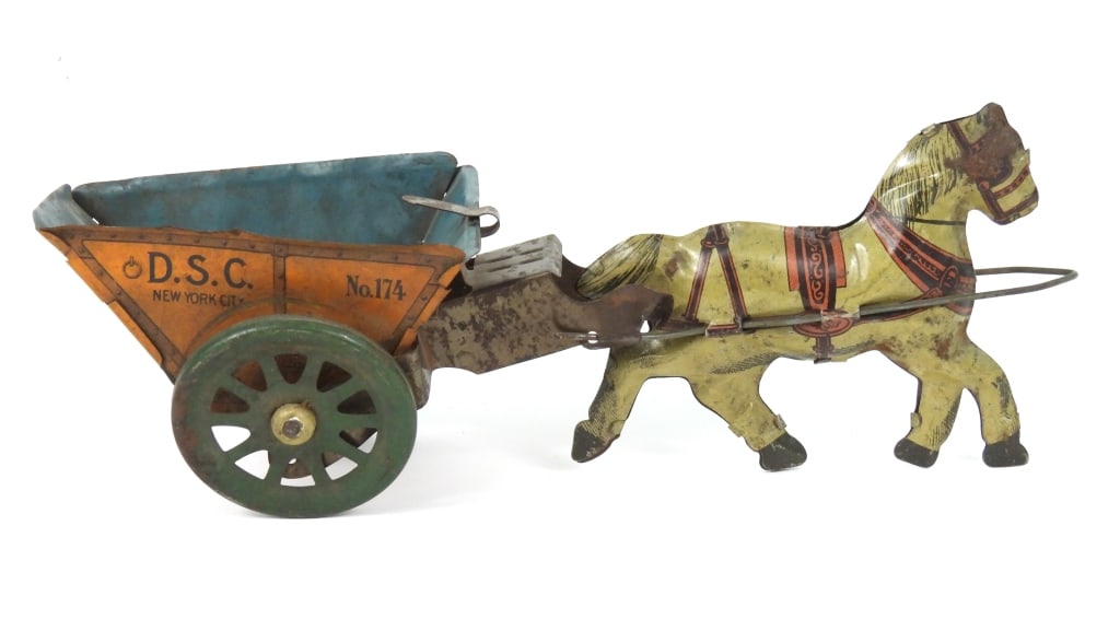 Antique J. Chein D.S.C. Tin Litho Cart (1 of 7)