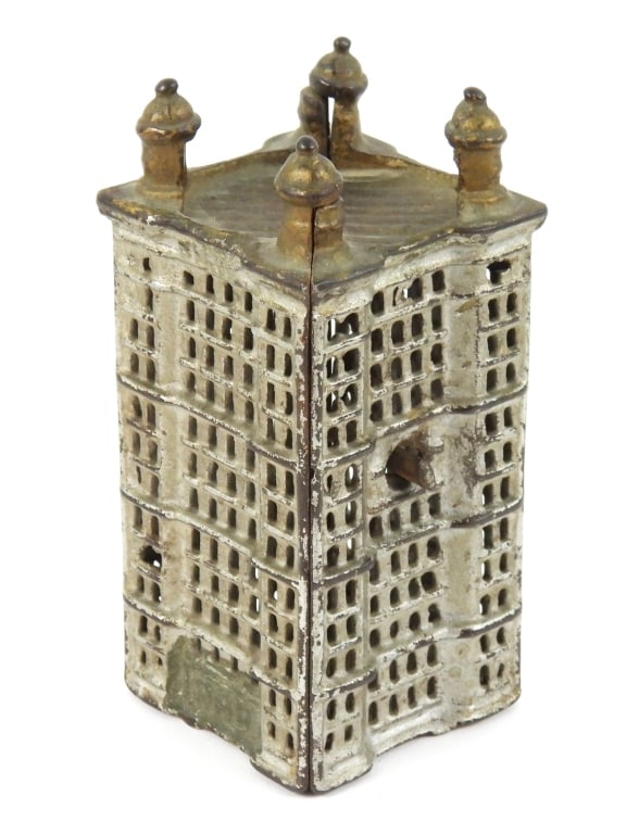 Two Cast Iron Sky Scraper Banks - 3