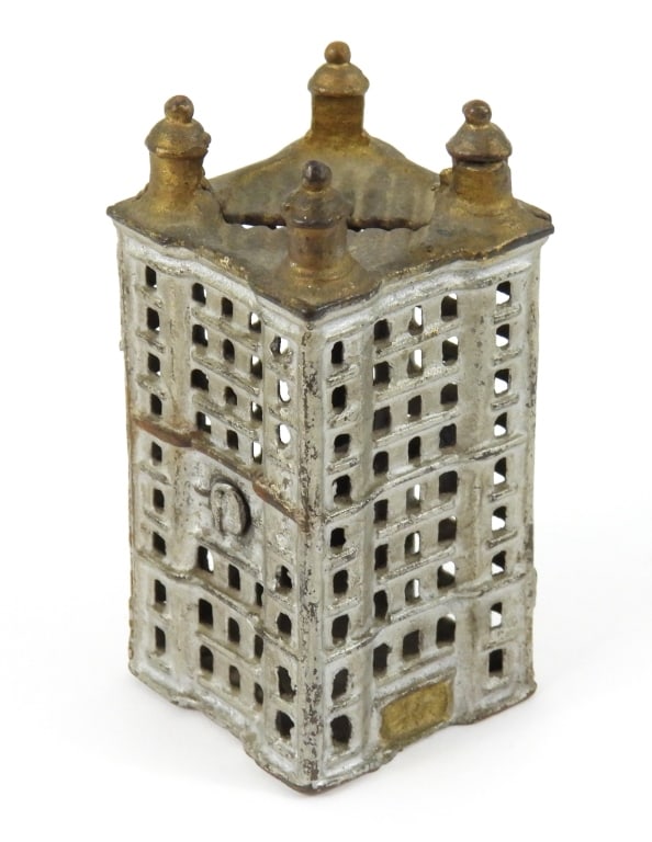 Two Cast Iron Sky Scraper Banks - 4
