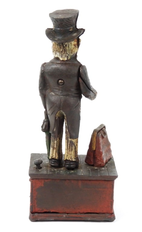 Antique Uncle Sam Mechanical Cast Iron Bank - 6