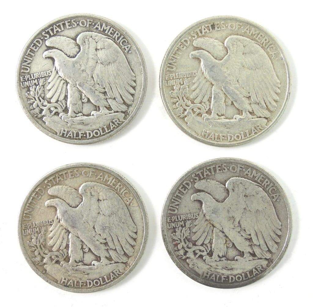 7 Circulated Silver Liberty Walking Half Dollars - 3