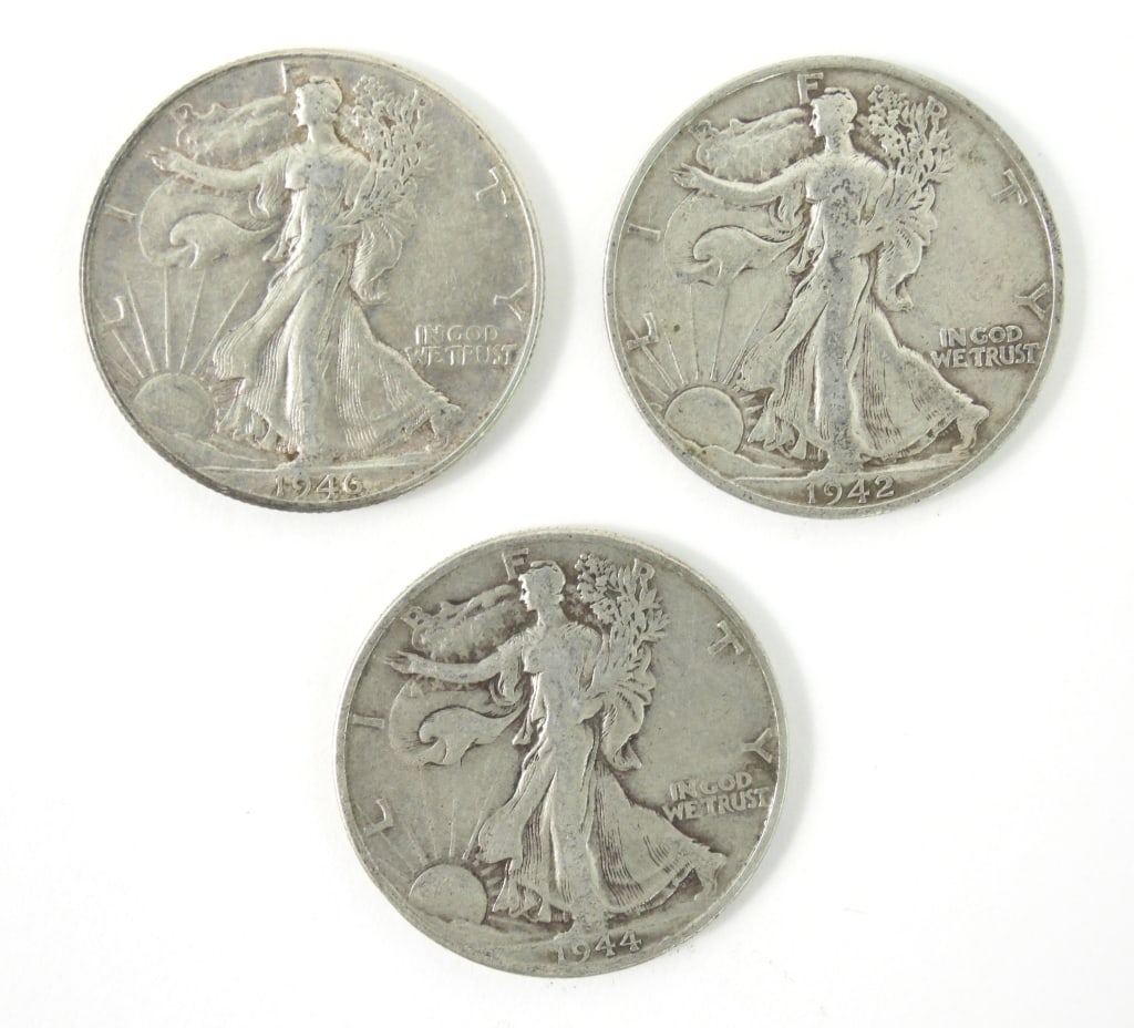 7 Circulated Silver Liberty Walking Half Dollars - 4