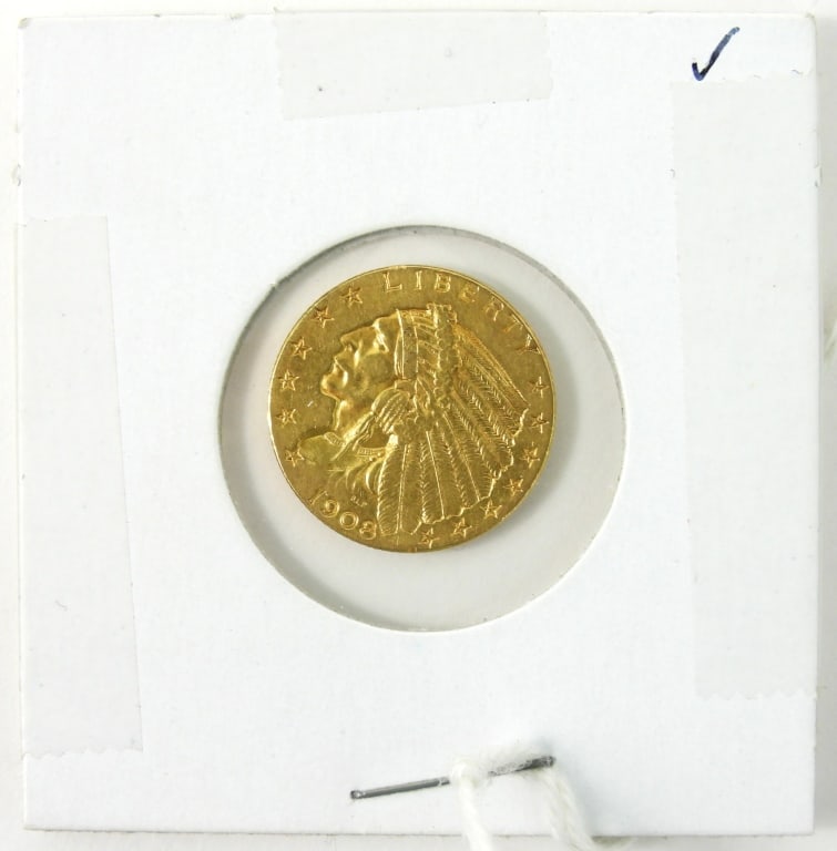 1908 U.S. Gold 2-1/2 Indian Head Quarter Eagle - 2