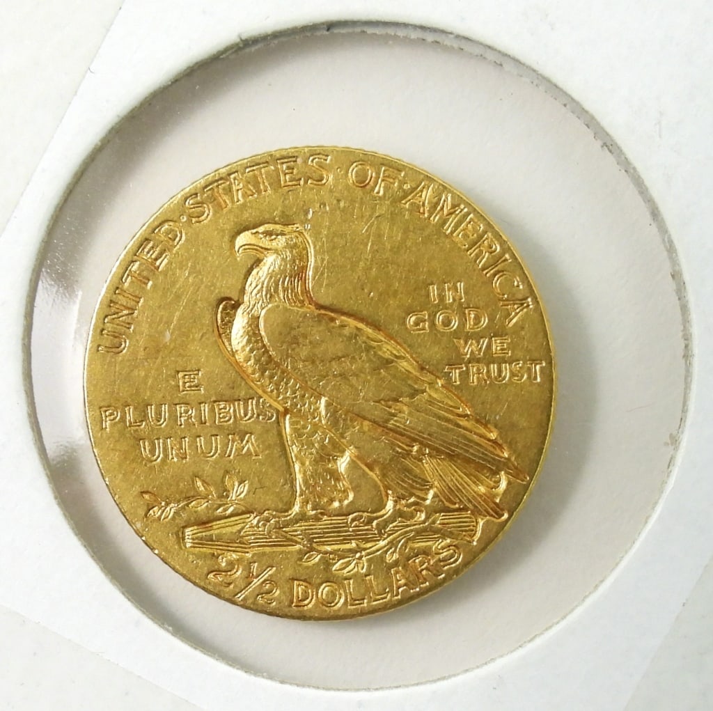 1908 U.S. Gold 2-1/2 Indian Head Quarter Eagle - 3