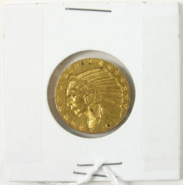 1911 U.S. Gold $5 Indian Head Half Eagle - 2