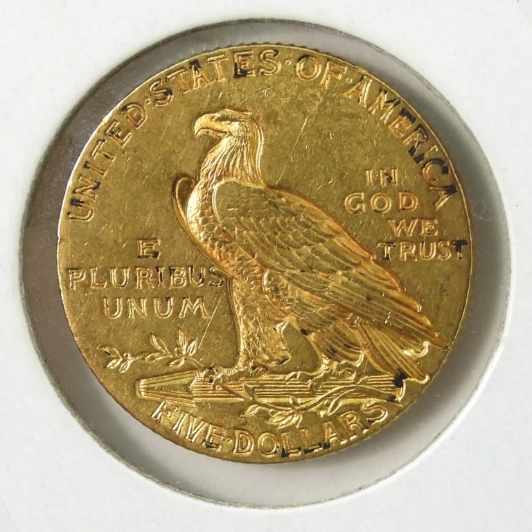 1911 U.S. Gold $5 Indian Head Half Eagle - 3