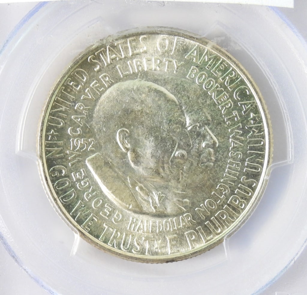Two 1952 Washington-Carver Silver Half Dollars - 2