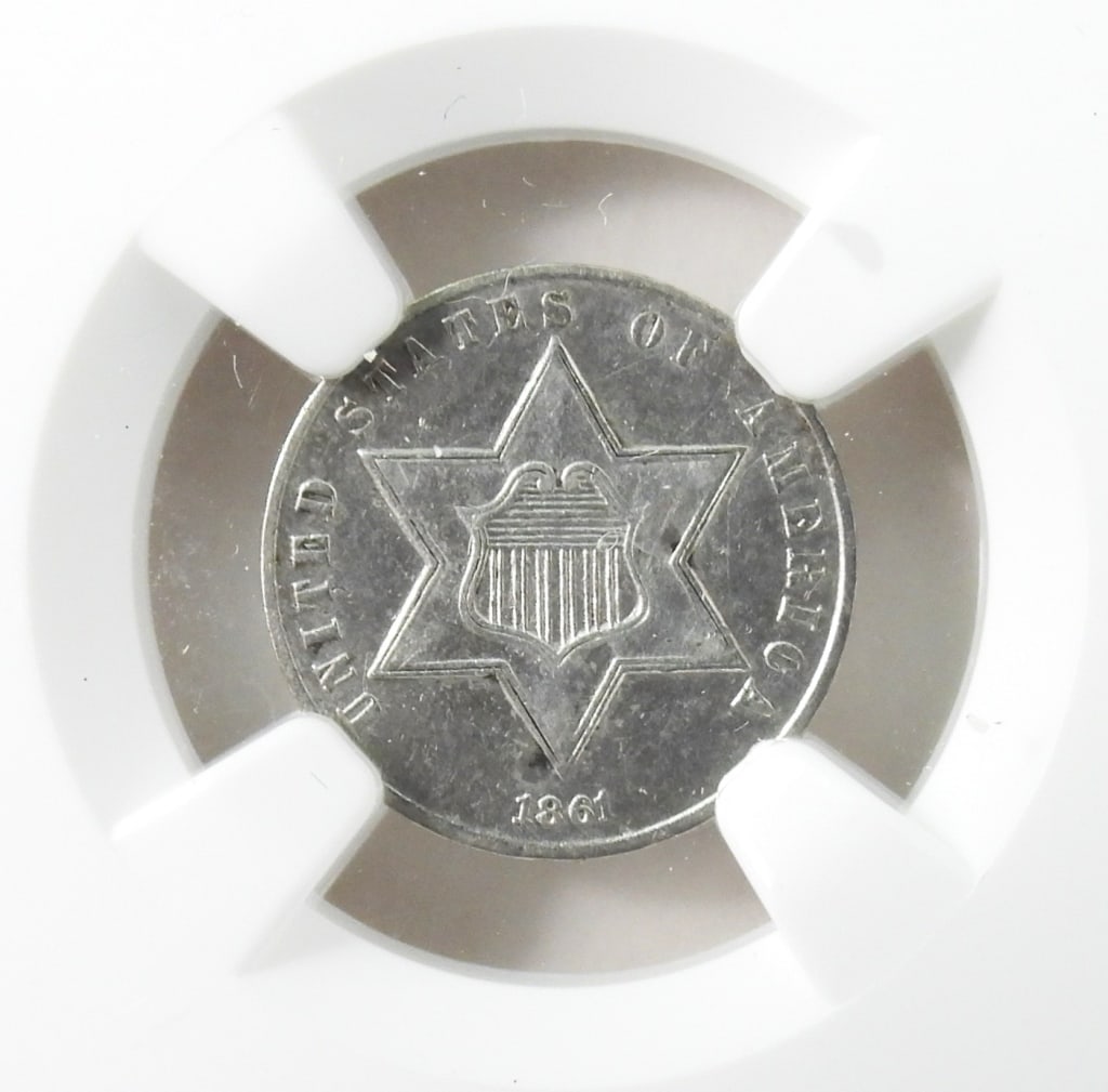 1861 Silver 3 Cent Piece Trime - 2