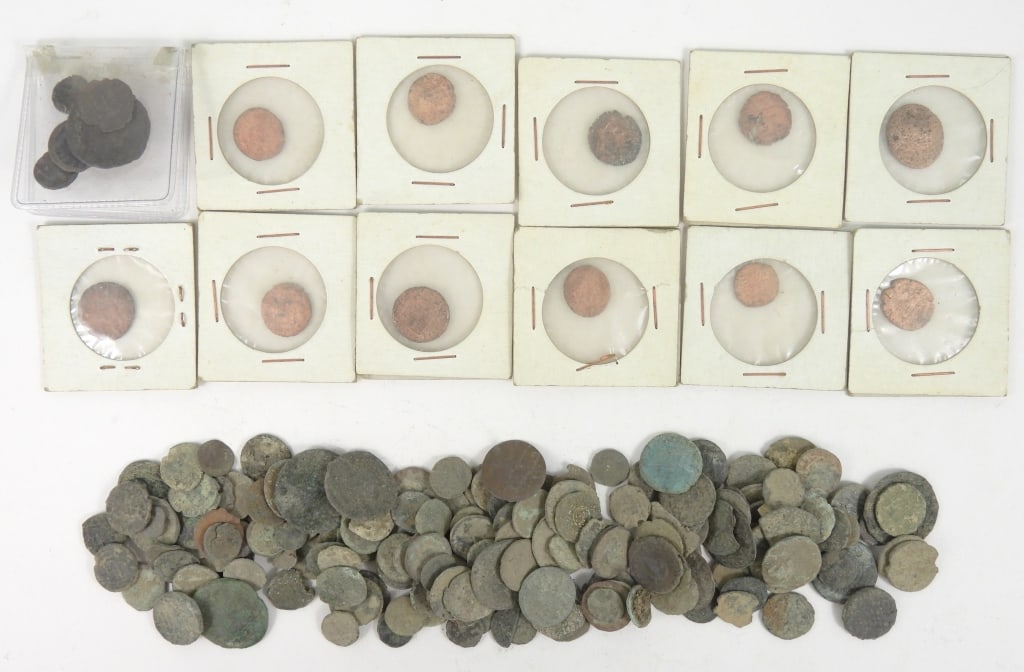 Large Group of Dug Bronze Ancient Coins (1 of 8)