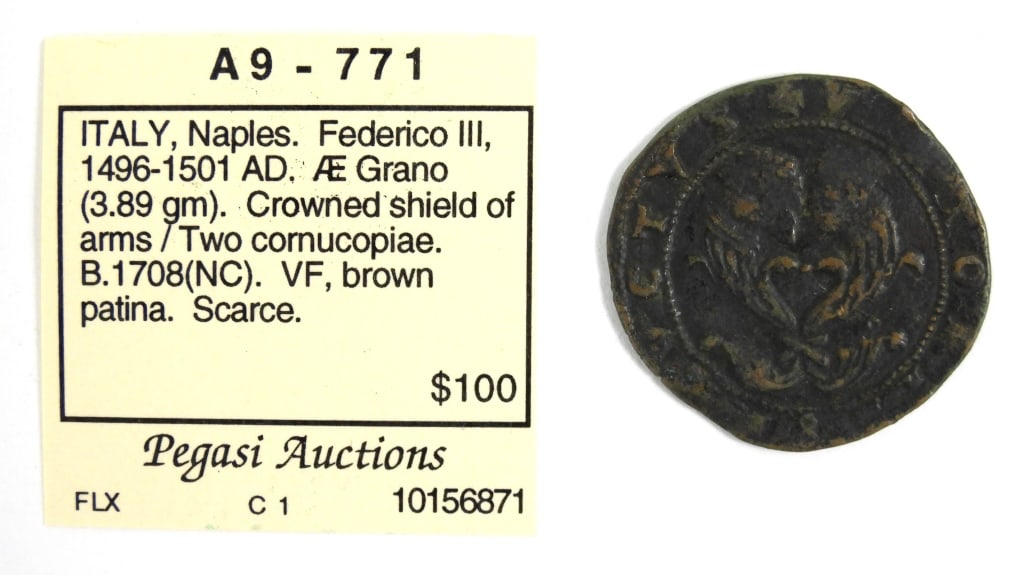 Copper Grano Naples Coin - 2