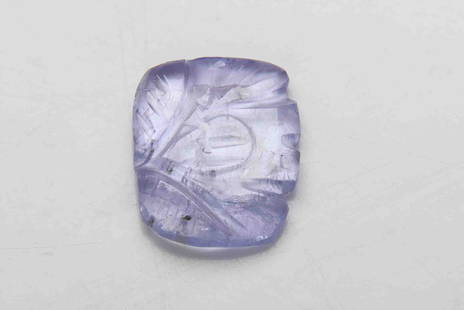 AA 3.26 Cts Natural Carving Tanzanite: Gemstone : Natural Carving Tanzanite Origin: TanzaniaWeight : 3.26 caratsDimensions : 11.31x9.62x2.66 mmShape/Cut: Rectengular Carving Color : Violetish Blueish BlueTransparency: transparentTreatment: