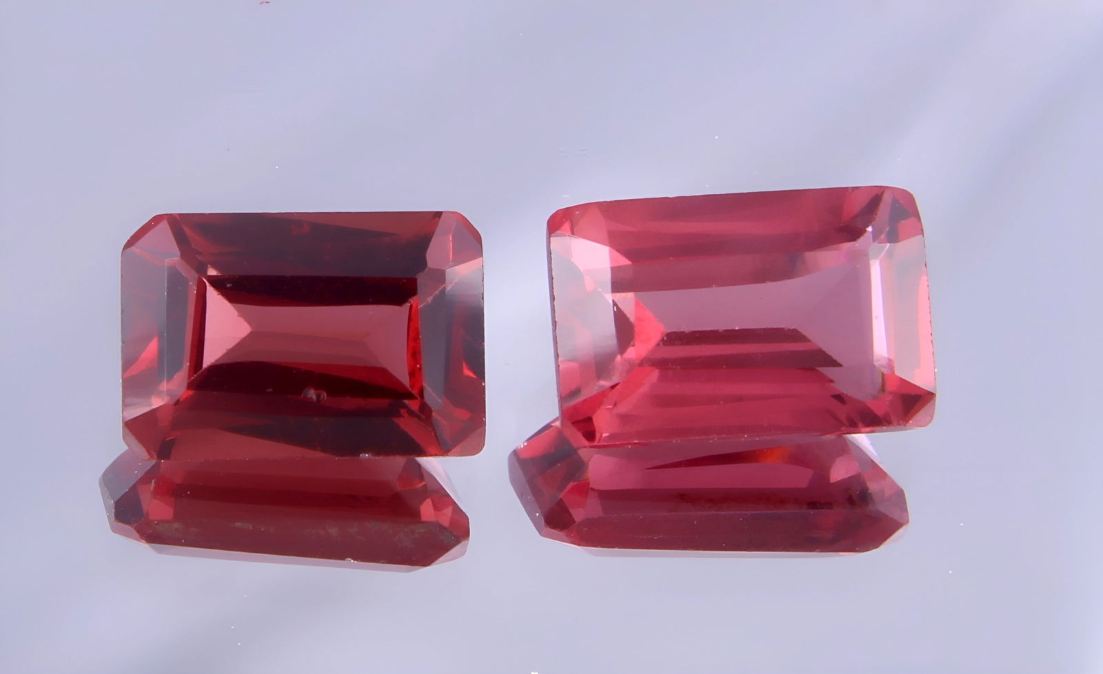 Stunning 1.58 Cts Natural Almandine Garnet Pair: Gemstone : Natural Almandine Garnet Shape and cut : Emerald Cut Origin : Brazil Weight : 1.58 caratsMeasurements : 6x4 mm Color : Red Number of Stone : 2 Transparency: Transparent Treatment : No Treat