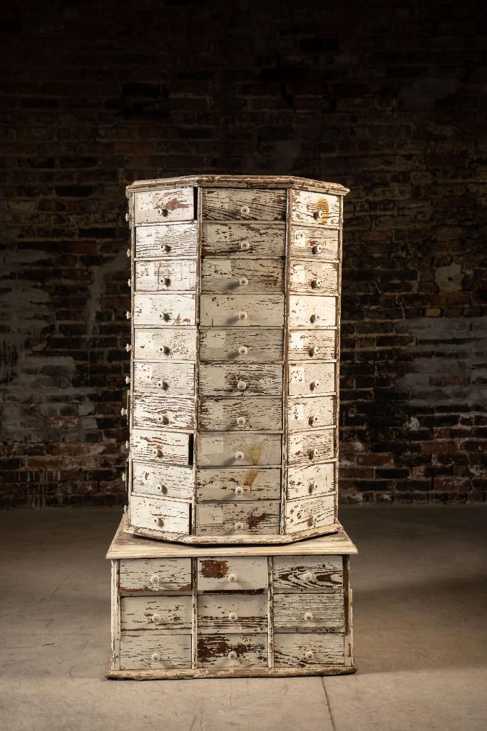 Antique Large Rotating Screw Cabinet (1 of 12)