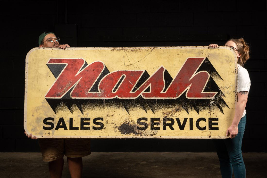 Large Vintage Double-Sided Nash Sign (1 of 10)