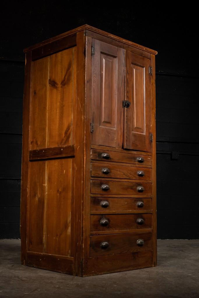 Antique Wooden Bedding Cabinet (1 of 9)