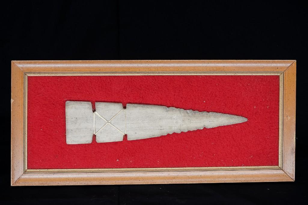 Large Vintage Framed Arrowhead in Red (1 of 3)
