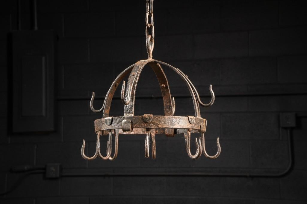 Antique Wrought Iron Hanging Game Rack (1 of 6)